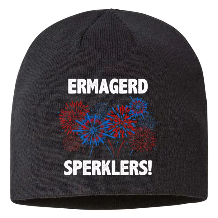 Ermagerd Sperklers Funny 4th Of July Fireworks 8 1/2in Sustainable Knit Beanie