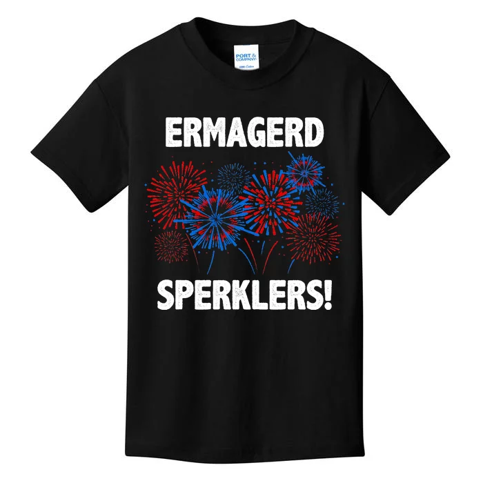 Ermagerd Sperklers Funny 4th Of July Fireworks Kids T-Shirt