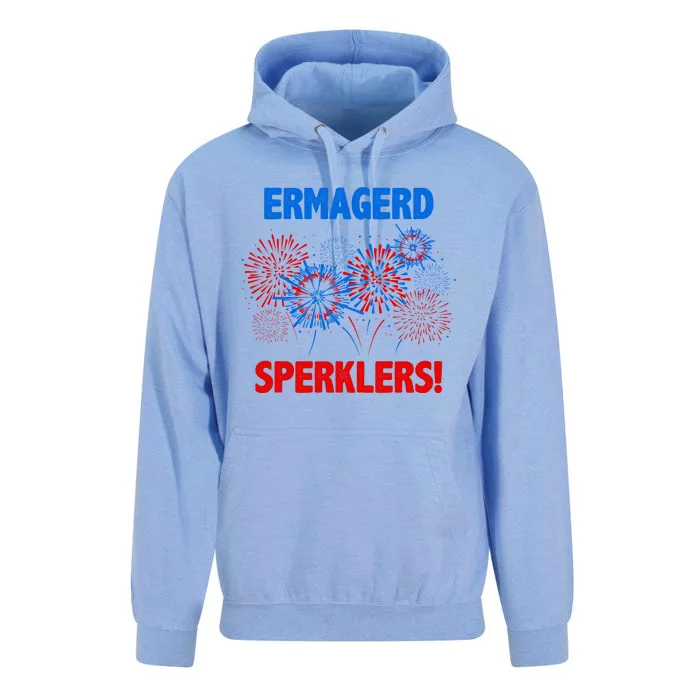 Ermagerd Sperklers Funny 4th Of July Fireworks Unisex Surf Hoodie