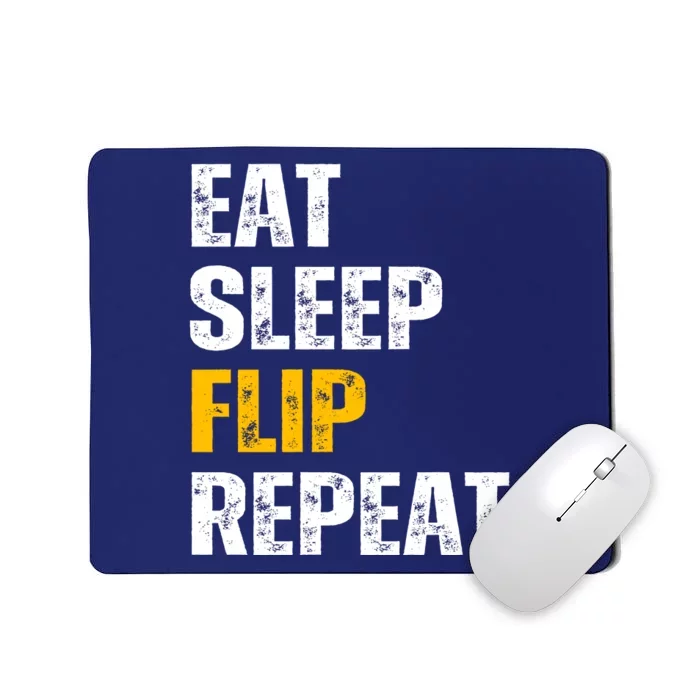 Eat Sleep Flip Repeat Funny Gymnastics Parkour Flipping Mousepad