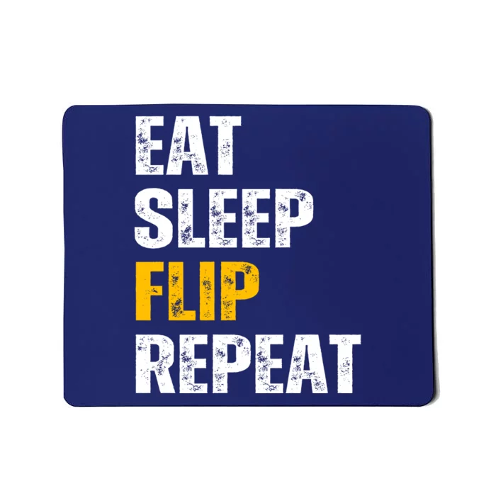 Eat Sleep Flip Repeat Funny Gymnastics Parkour Flipping Mousepad