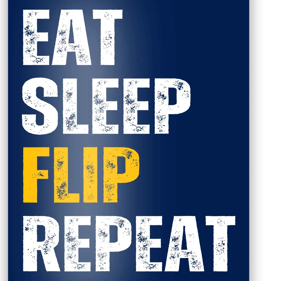 Eat Sleep Flip Repeat Funny Gymnastics Parkour Flipping Poster