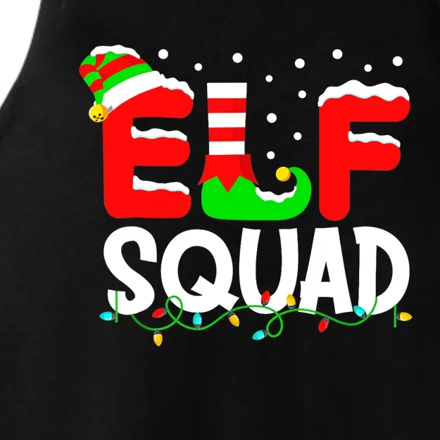 Elf Squad Funny Group Family Matching Christmas Pajamas Xmas Gift Ladies Tri-Blend Wicking Tank