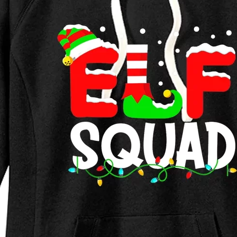 Elf Squad Funny Group Family Matching Christmas Pajamas Xmas Gift Women's Fleece Hoodie