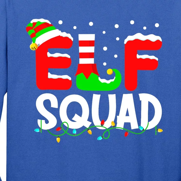 Elf Squad Funny Group Family Matching Christmas Pajamas Xmas Gift Tall Long Sleeve T-Shirt