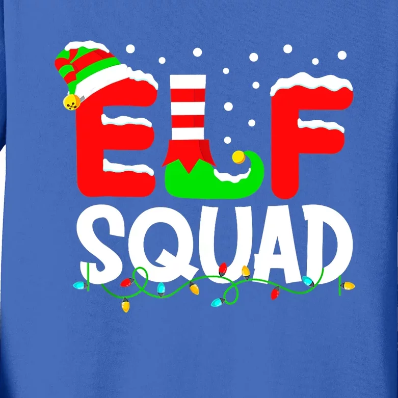 Elf Squad Funny Group Family Matching Christmas Pajamas Xmas Gift Kids Long Sleeve Shirt