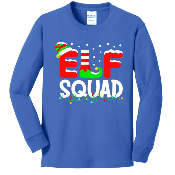 Elf Squad Funny Group Family Matching Christmas Pajamas Xmas Gift Kids Long Sleeve Shirt