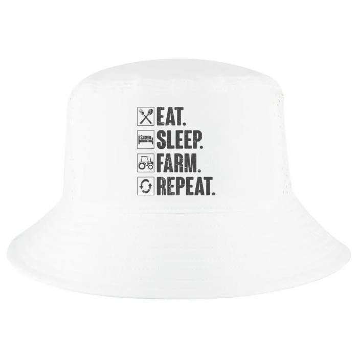 Eat Sleep Farm Repeat Funny Farmer Farming Cool Comfort Performance Bucket Hat