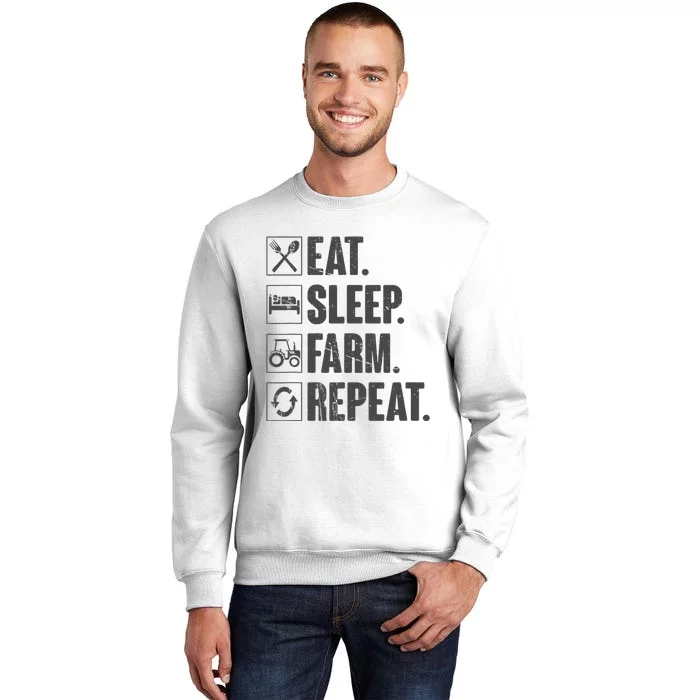 Eat Sleep Farm Repeat Funny Farmer Farming Sweatshirt