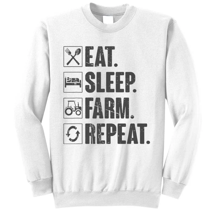 Eat Sleep Farm Repeat Funny Farmer Farming Sweatshirt