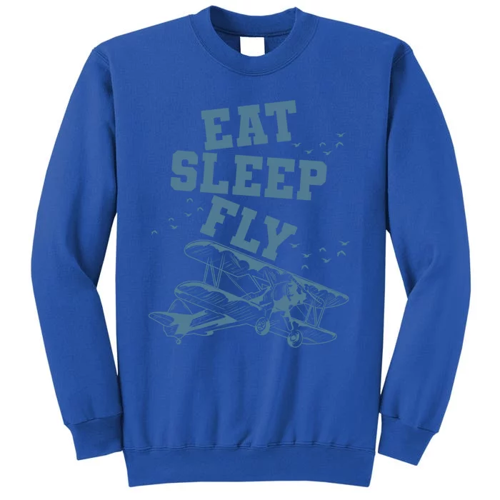 Eat Sleep Fly Fly A Propeller Plane Gift Tall Sweatshirt