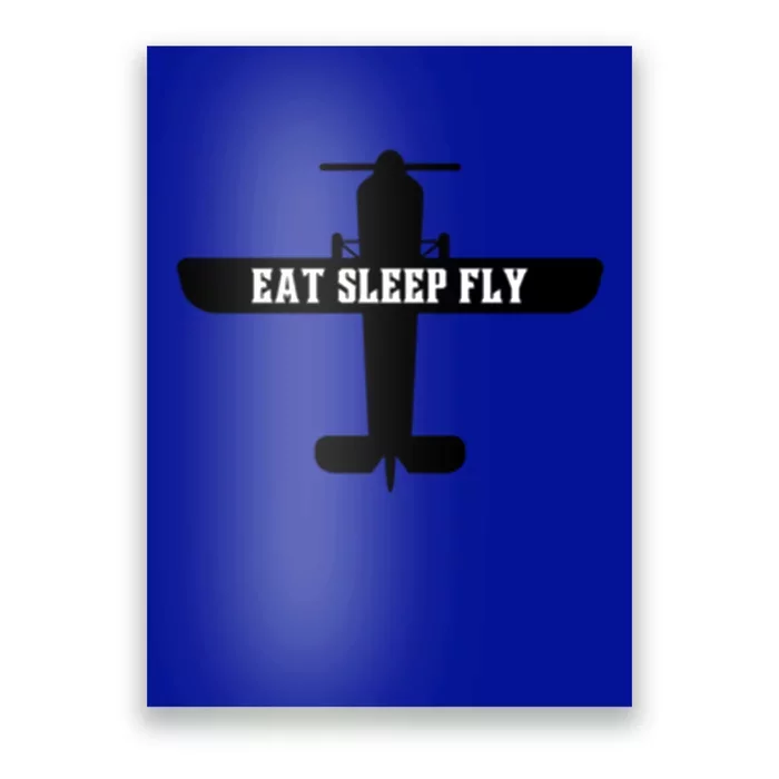 Eat Sleep Fly Pilot Outfit Airplane Runway Aviator Aviation Meaningful Gift Poster