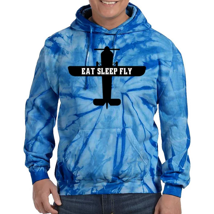 Eat Sleep Fly Pilot Outfit Airplane Runway Aviator Aviation Meaningful Gift Tie Dye Hoodie