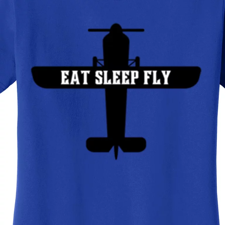 Eat Sleep Fly Pilot Outfit Airplane Runway Aviator Aviation Meaningful Gift Women's T-Shirt