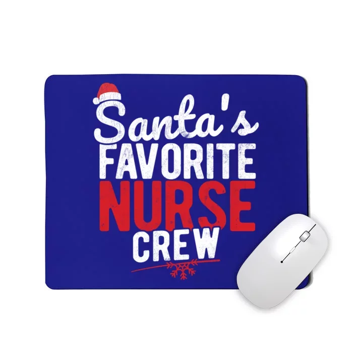 Elf Santa Favorite Nurse Crew December Christmas Funny Gift Mousepad