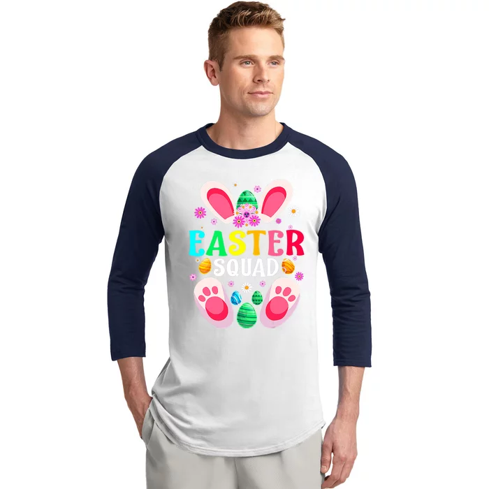 Easter Squad Family Matching Easter Day Bunny Egg Hunt Group Gift Baseball Sleeve Shirt