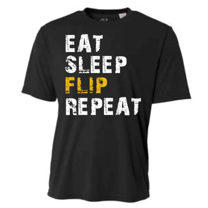 Eat Sleep Flip Repeat Cooling Performance Crew T-Shirt