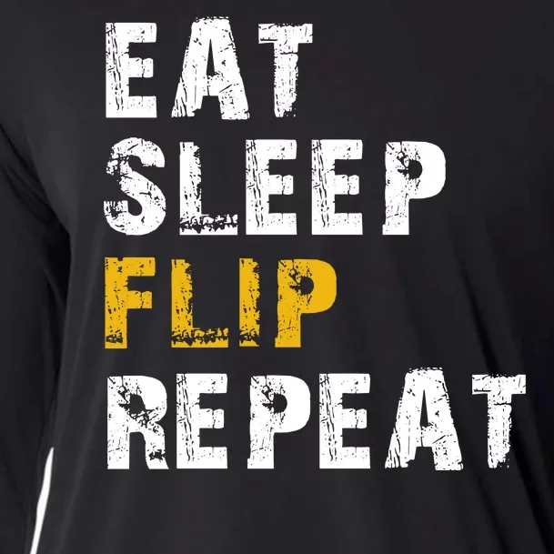 Eat Sleep Flip Repeat Cooling Performance Long Sleeve Crew