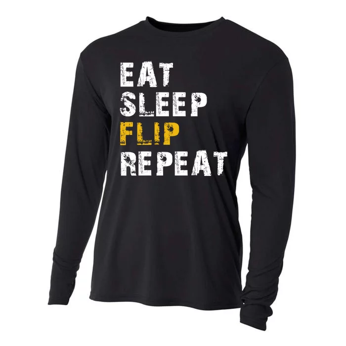 Eat Sleep Flip Repeat Cooling Performance Long Sleeve Crew