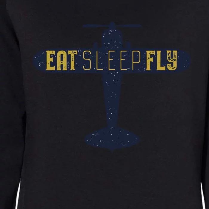 Eat Sleep Fly Gift Womens California Wash Sweatshirt