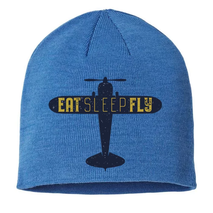 Eat Sleep Fly Gift 8 1/2in Sustainable Knit Beanie