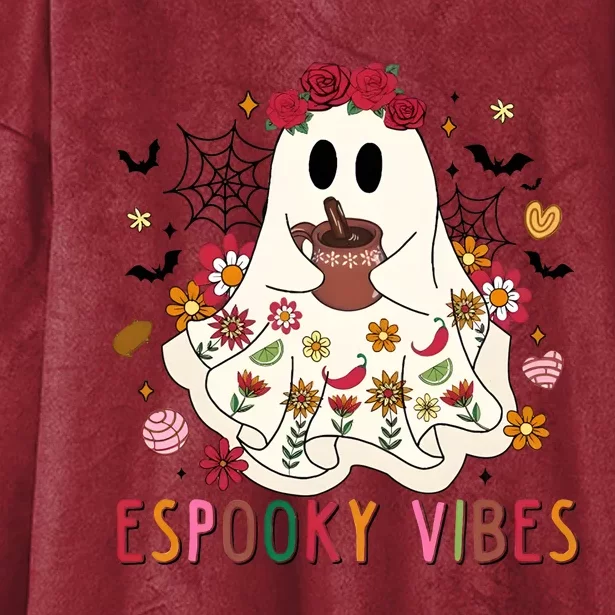 Espooky Season Floral Ghost Halloween Hooded Wearable Blanket