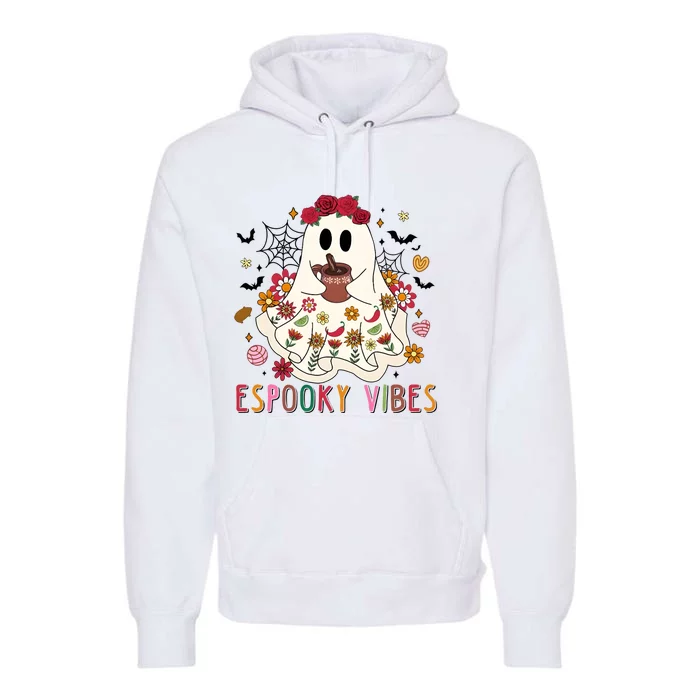 Espooky Season Floral Ghost Halloween Premium Hoodie