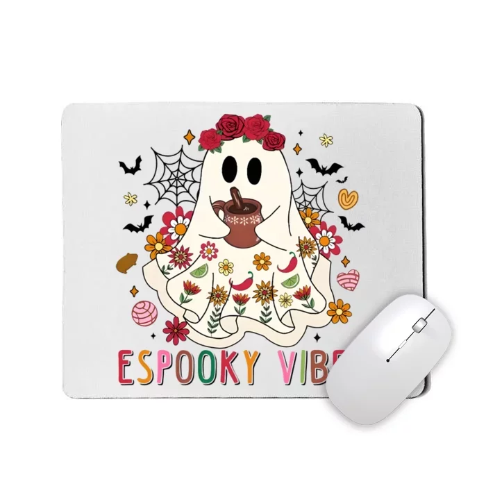 Espooky Season Floral Ghost Halloween Mousepad