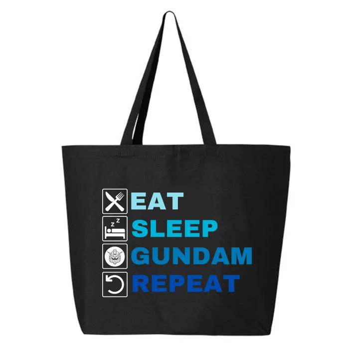 Eat Sleep Gundam Repeat, Funny Anime, Funny Manga, Funny Gundam 25L Jumbo Tote