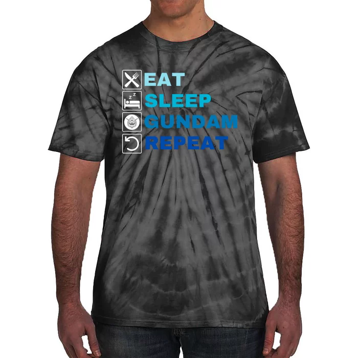 Eat Sleep Gundam Repeat, Funny Anime, Funny Manga, Funny Gundam Tie-Dye T-Shirt