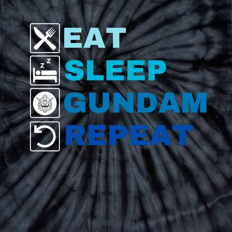 Eat Sleep Gundam Repeat, Funny Anime, Funny Manga, Funny Gundam Tie-Dye T-Shirt