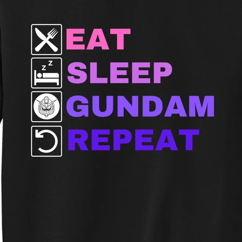 Eat Sleep Gundam Repeat, Funny Gundam, Funny Anime, Funny Manga Tall Sweatshirt