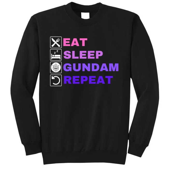 Eat Sleep Gundam Repeat, Funny Gundam, Funny Anime, Funny Manga Tall Sweatshirt