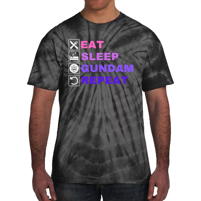 Eat Sleep Gundam Repeat, Funny Gundam, Funny Anime, Funny Manga Tie-Dye T-Shirt