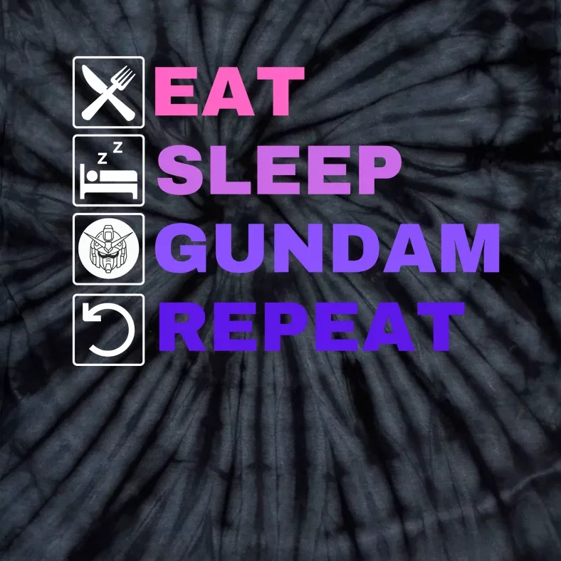 Eat Sleep Gundam Repeat, Funny Gundam, Funny Anime, Funny Manga Tie-Dye T-Shirt