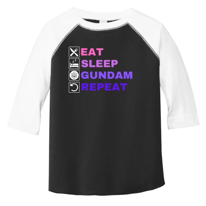 Eat Sleep Gundam Repeat, Funny Gundam, Funny Anime, Funny Manga Toddler Fine Jersey T-Shirt