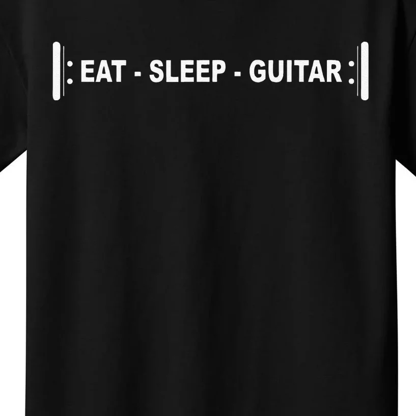 Eat Sleep Guitar Repeat Guitarists Guitar Sheet Music Kids T-Shirt