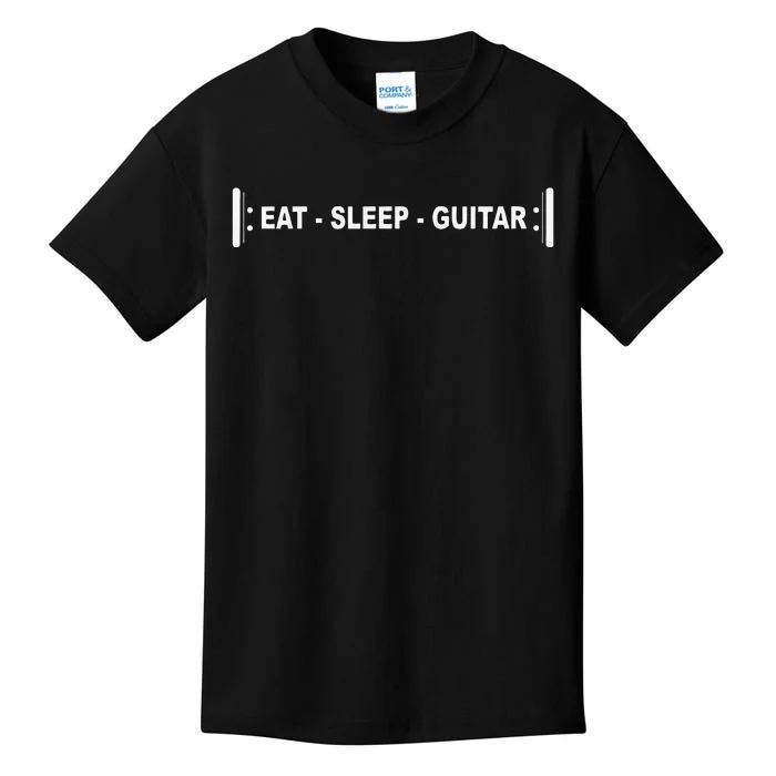 Eat Sleep Guitar Repeat Guitarists Guitar Sheet Music Kids T-Shirt