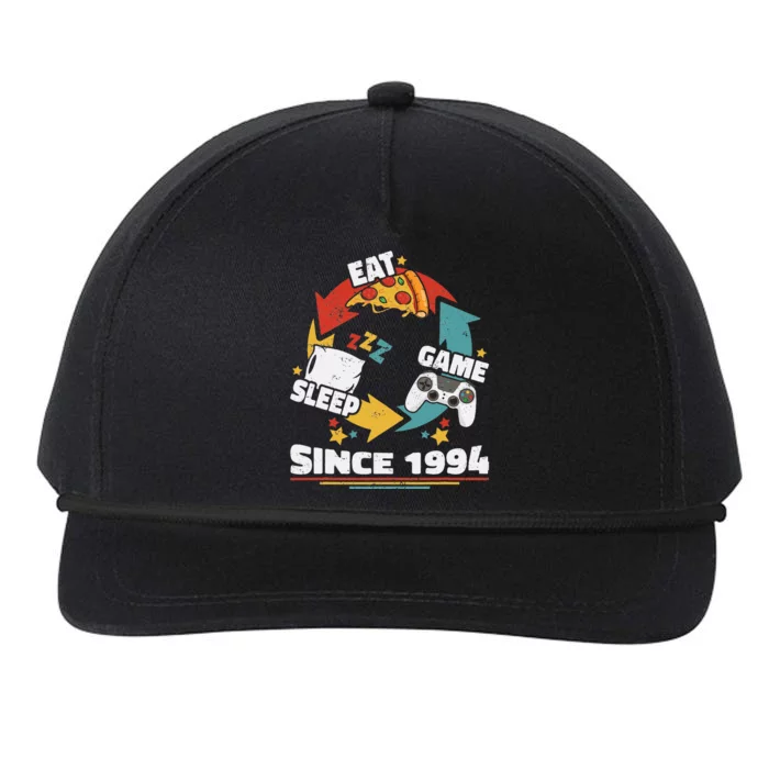 Eat Sleep Game Since 1994 30th Birthday Snapback Five-Panel Rope Hat