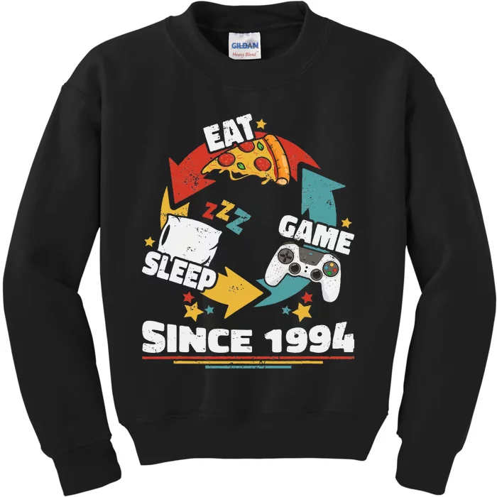 Eat Sleep Game Since 1994 30th Birthday Kids Sweatshirt