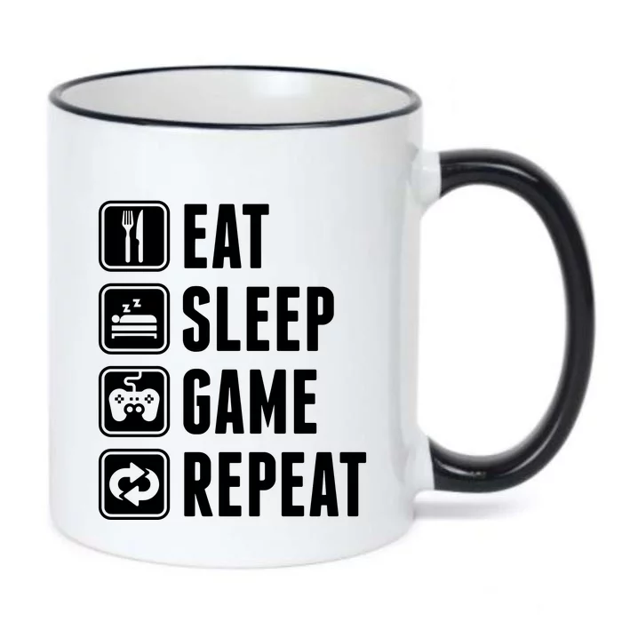 Eat Sleep Game Repeat Black Color Changing Mug