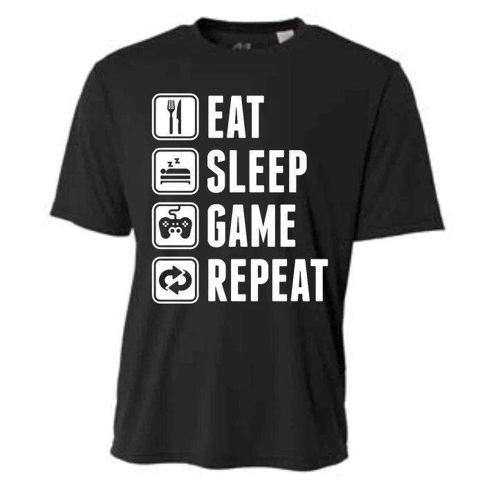 Eat Sleep Game Repeat Cooling Performance Crew T-Shirt