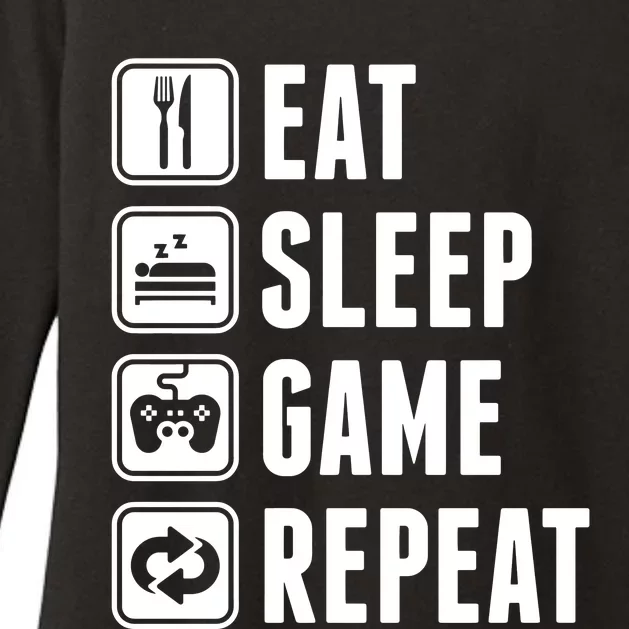 Eat Sleep Game Repeat Womens CVC Long Sleeve Shirt