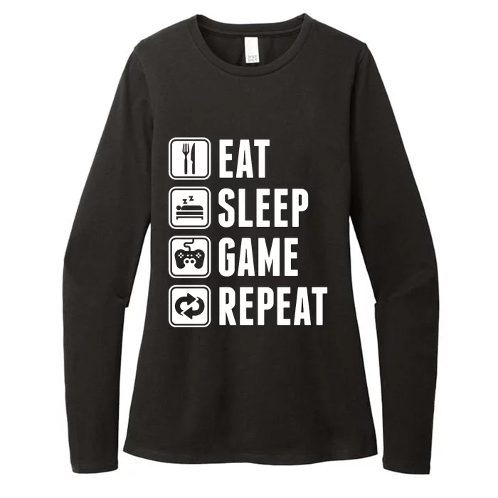 Eat Sleep Game Repeat Womens CVC Long Sleeve Shirt