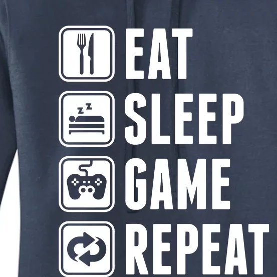 Eat Sleep Game Repeat Women's Pullover Hoodie