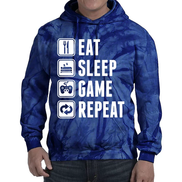 Eat Sleep Game Repeat Tie Dye Hoodie