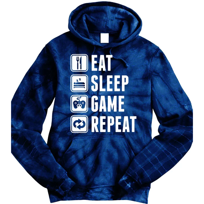 Eat Sleep Game Repeat Tie Dye Hoodie