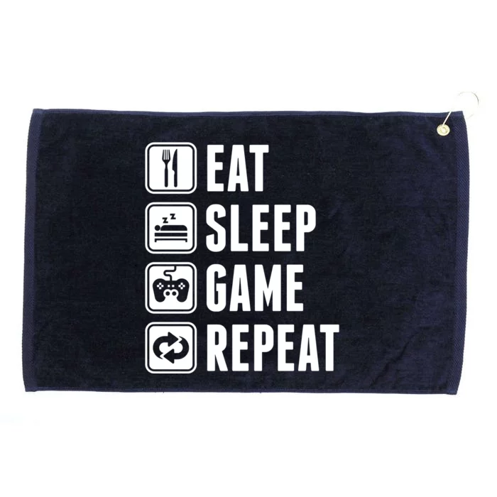 Eat Sleep Game Repeat Grommeted Golf Towel