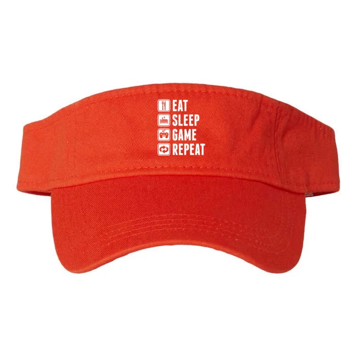 Eat Sleep Game Repeat Valucap Bio-Washed Visor