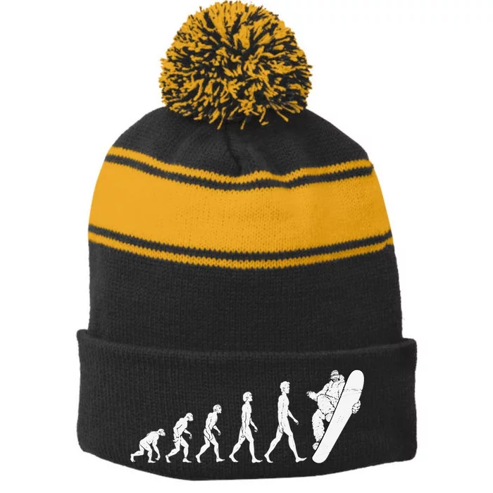 Evolution Snowboarding Great Gifts Snowboard Stripe Pom Pom Beanie